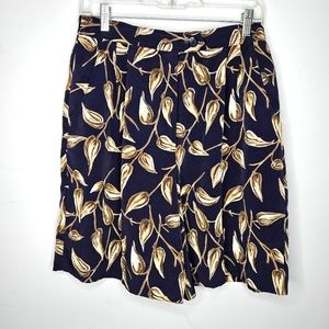 Vtg Navy Dress Shorts with leaf pattern by Lilly's of Beverly Hills Sz 12